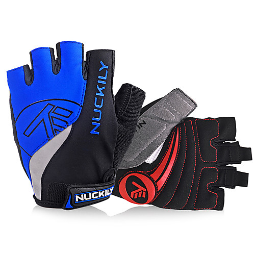 

Nuckily Bike Gloves / Cycling Gloves Mountain Bike Gloves Mountain Bike MTB Reflective Breathable Anti-Slip Protective Fingerless Gloves Half Finger Sports Gloves Lycra Terry Cloth Blue for Adults'