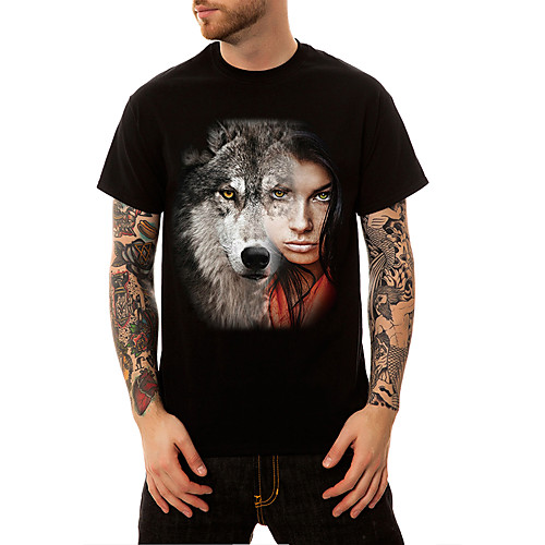 

T shirt Print Short Sleeves Daily Tops Cotton Active Streetwear Black