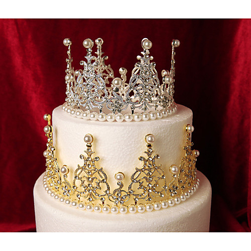 

Cake Topper Fairytale Theme Romance Fashion Sweet Style Princess metal Wedding Birthday with Faux Pearl Metallic 1 OPP