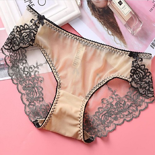 

Women's Lace Sexy Brief Jacquard White Blue Blushing Pink One-Size M XL