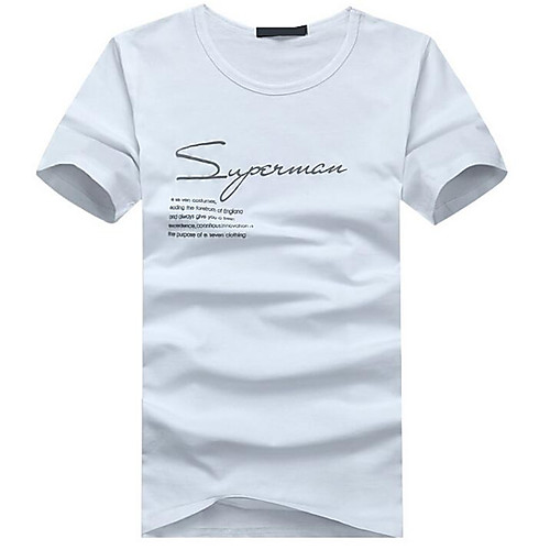 

Men's T shirt Letter Short Sleeve Daily Tops Streetwear White Black Blue