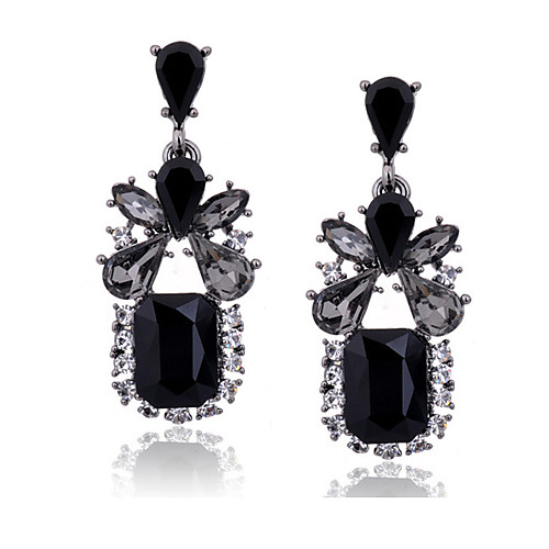 

Women's Synthetic Tanzanite Drop Earrings Ladies Sweet Fashion Resin Imitation Diamond Earrings Jewelry Black For Daily Going out