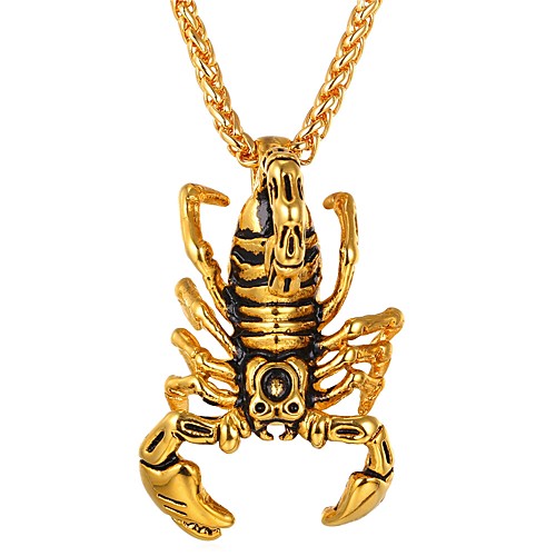 

Men's Women's Pendant Necklace Scorpion Hip-Hop Stainless Steel Gold Silver Necklace Jewelry One-piece Suit For Daily Cosplay Costumes