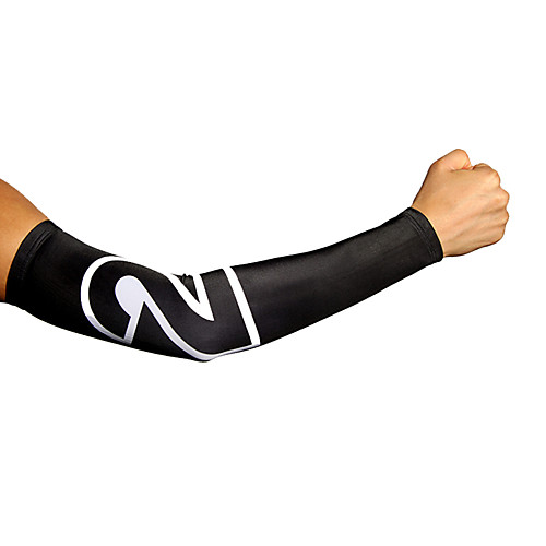 

1 Pair Jaggad Cycling Sleeves Sun Sleeves Compression Sleeves Athletic Sports Socks Character Letter & Number UPF 50 Lightweight Sunscreen Bike Black Polyester Spandex for Men's Adults' Road Bike