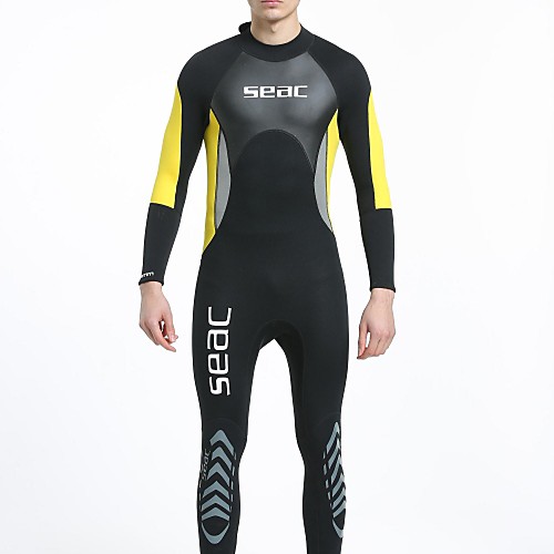 

HISEA Men's Full Wetsuit 3mm SCR Neoprene Diving Suit Stretchy Long Sleeve Back Zip Knee Pads Classic Fashion Spring Summer