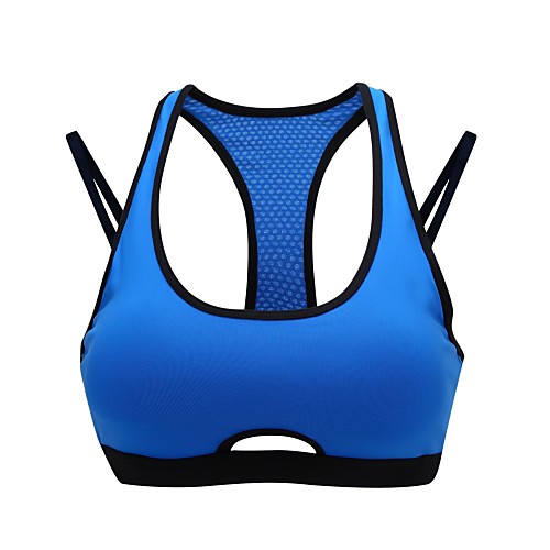 

Women's Sports Bra Sports Bra Top Running Bra Racerback Nylon Yoga Quick Dry Stretchy Moisture Wicking Padded Light Support Green Blue