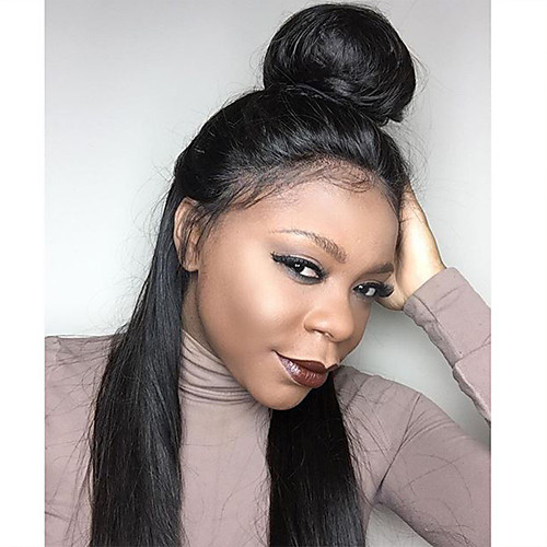 

Human Hair Glueless Lace Front Lace Front Wig style Brazilian Hair Straight Wig 130% Density with Baby Hair Natural Hairline African American Wig 100% Virgin Unprocessed Women's Short Medium Length