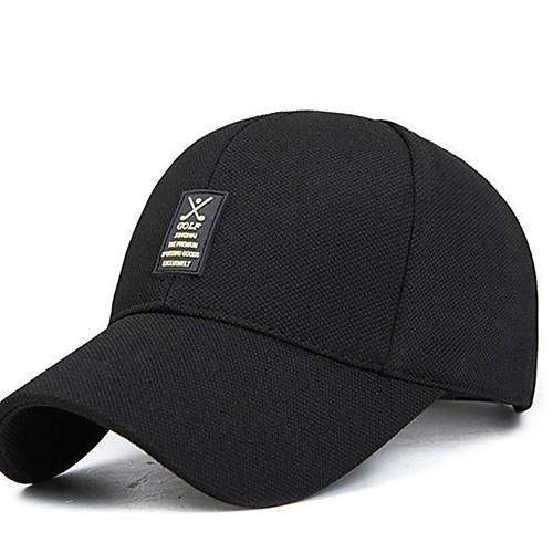 

Men's Baseball Cap Cotton Solid Colored Printing Printing Spring, Fall, Winter, Summer Black Khaki