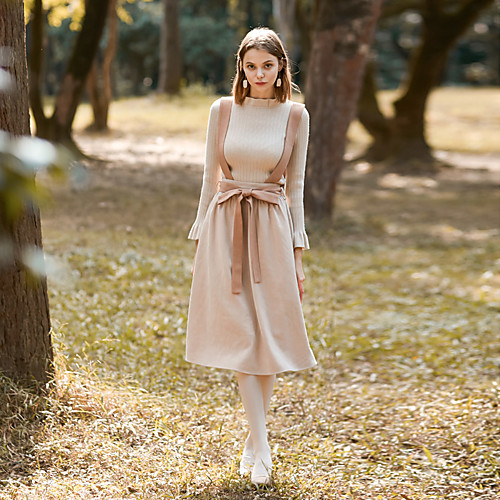 

Women's Daily Going out Vintage Skirts Color Block
