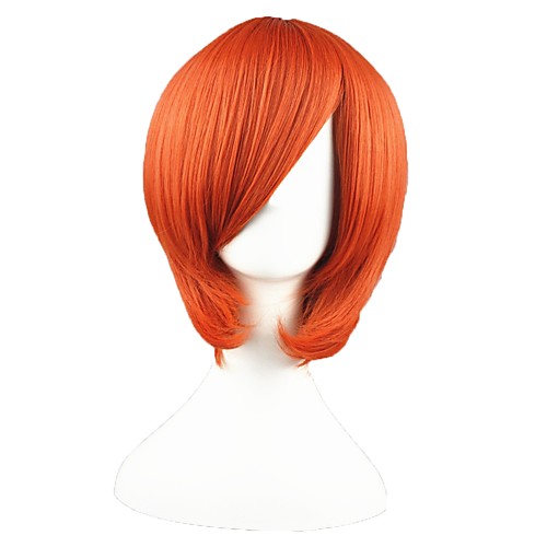 

Synthetic Wig kinky Straight kinky straight Wig Short Orange Synthetic Hair Women's Red