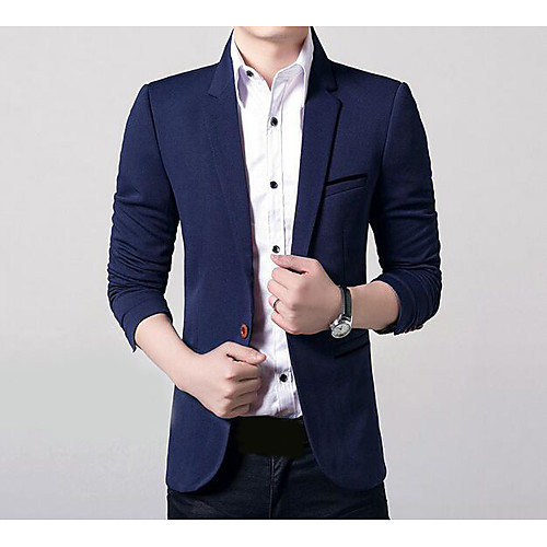 

Black / Wine / Khaki Solid Colored Polyester Men's Suit - Shirt Collar / Fall / Long Sleeve / Oversized / Work