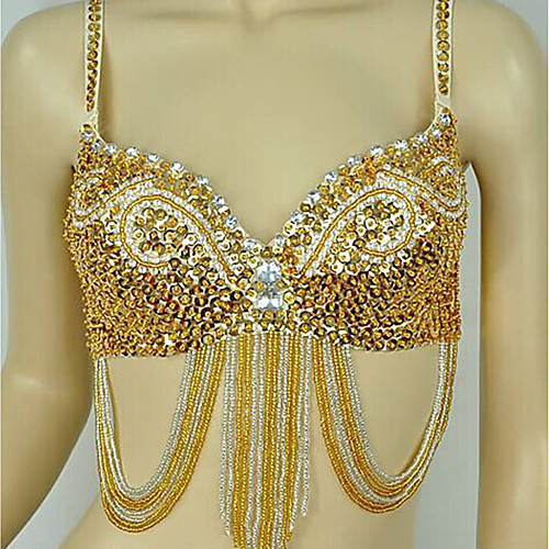 

Carnival Belly Dance Tribal Sequined Bra Samba Bra Adults' Women's Party / Evening Sequins Christmas Halloween Carnival Festival / Holiday Cotton Golden / Purple / Red Women's Female Easy Carnival