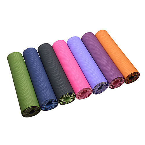 

Yoga Mat 183610.6 cm Odor Free Eco-friendly Extra Thick Intranet Reinforcement High Density Sticky TPE Waterproof Non Toxic Non Slip for Pilates Exercise & Fitness Bikram Black Purple Pink
