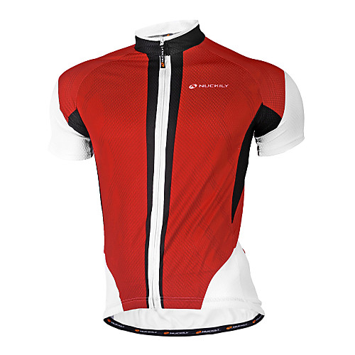 

Nuckily Men's Short Sleeve Cycling Jersey Polyester Red Blue Geometic Bike Jersey Top Mountain Bike MTB Road Bike Cycling Breathable Quick Dry Anatomic Design Sports Clothing Apparel / Stretchy