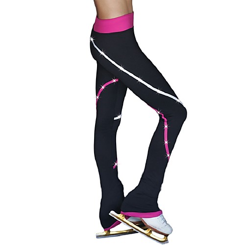 

Figure Skating Pants Women's Girls' Ice Skating Pants / Trousers Pink Spandex Stretchy Training Competition Skating Wear Solid Colored Ice Skating Figure Skating