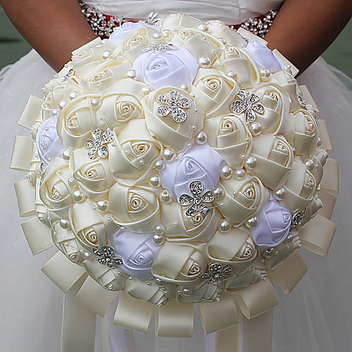 

Wedding Flowers Bouquets Wedding Bead / Crystal / Rhinestone / Satin 9.84(Approx.25cm)