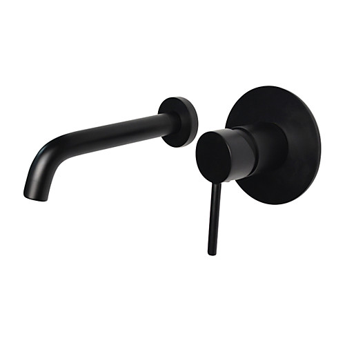 

Wall Mount Oil-rubbed Bronze Wall Mounted Single Handle Two HolesBath Taps-Bathroom Sink Faucet