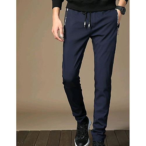 

Men's Active Casual / Daily Sweatpants Pants Solid Colored Full Length Black Army Green Navy Blue / Fall