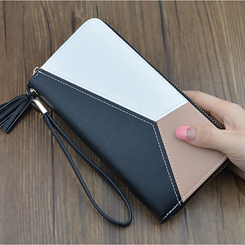 

Women's Tassel PU Wallet Geometric Black / Blushing Pink