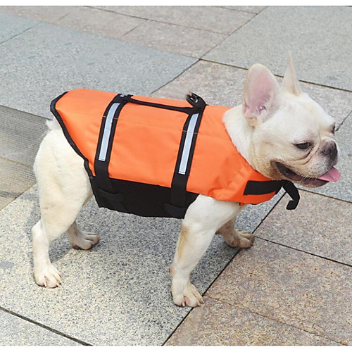 

Cat Dog Life Vest Dog Clothes Orange Yellow Costume Terylene Solid Colored New Waterproof XS S