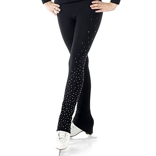 

Figure Skating Pants Women's Girls' Ice Skating Pants / Trousers Black Spandex Stretchy Training Competition Skating Wear Solid Colored Long Sleeve Ice Skating Figure Skating