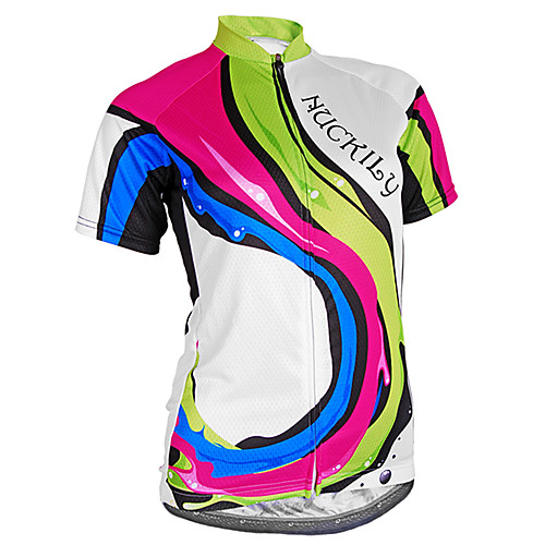 

Nuckily Women's Short Sleeve Cycling Jersey Polyester Lycra Camouflage Bike Jersey Top Mountain Bike MTB Road Bike Cycling Breathable Ultraviolet Resistant Reflective Strips Sports Clothing Apparel