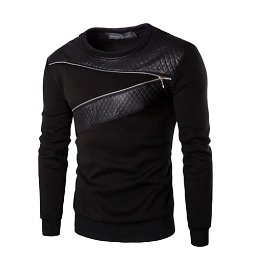 

Men's T shirt Solid Colored Long Sleeve Daily Tops Cotton Black