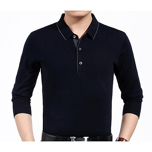 

Men's Shirt Solid Colored Long Sleeve Daily Tops Casual Black Blue Red
