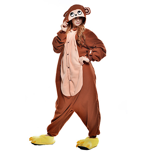 

Adults' Kigurumi Pajamas Monkey Animal Onesie Pajamas Polar Fleece Synthetic Fiber Brown Cosplay For Men and Women Animal Sleepwear Cartoon Festival / Holiday Costumes