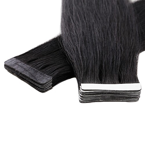 

Neitsi Tape In Human Hair Extensions Straight Human Hair Eurasian Hair 1pack Women's Female Black#1B