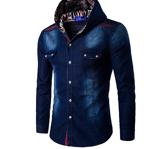

Men's Shirt Solid Colored Long Sleeve Daily Tops Blue Light Blue