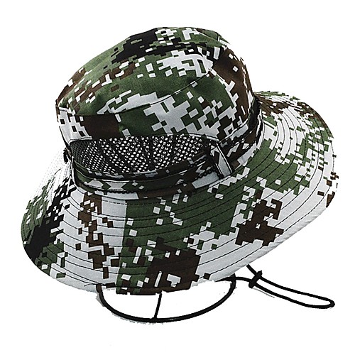 

Hiking Hat Boonie hat Hat Wide Brim Sunscreen UV Resistant Camo Cotton Spring Summer for Men's Women's Hunting Fishing Climbing Camouflage Green Blue