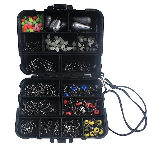 

176 pcs Fishing Tackle Box Fishing Snaps & Swivels Fishing UV Soft Glow Beads Fishing Phosphorescent Beads Plastic Carbon Steel Steel Stainless Easy Install Light and Convenient Easy to Use Jigging