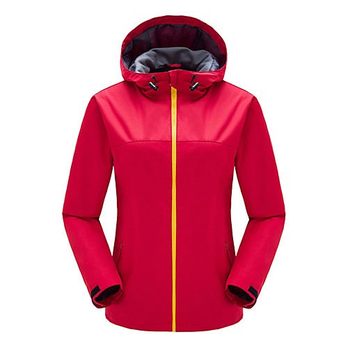 

Women's Hiking Jacket Outdoor Solid Color Windproof Rain Waterproof Jacket Top Full Length Visible Zipper Camping / Hiking Climbing Cycling / Bike Black Red Fuchsia Blue Hiking Jackets Camping