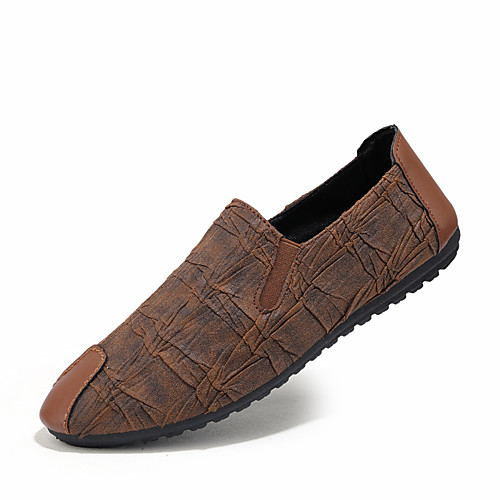 

Men's Loafers & Slip-Ons Comfort Shoes Casual Outdoor Faux Leather PU Light Brown Black Spring