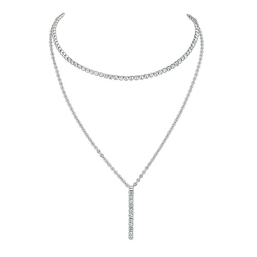 

Women's Layered Necklace Long Necklace Ladies Simple Basic Alloy Gold Silver Necklace Jewelry For Daily Date