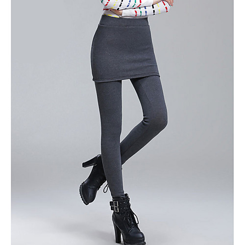 

Women's Plus Size Solid Color Legging Solid Colored Pure Color High Waist Black Dark Gray Gray S M L