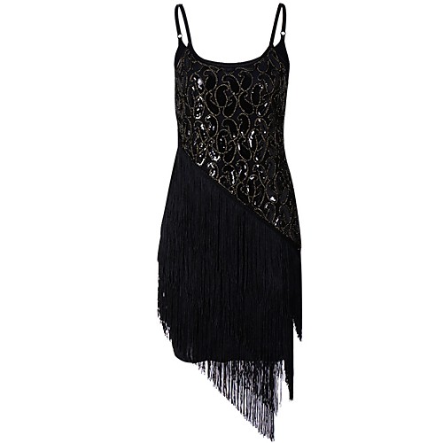 

Charleston 1920s The Great Gatsby Roaring Twenties Vacation Dress Summer Flapper Dress Dress Women's Sequins Costume Golden / Black Vintage Cosplay Party Prom Short Sleeve Short / Mini