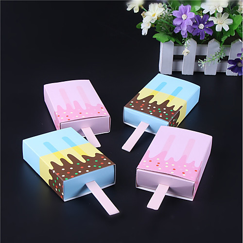 

Cuboid Card Paper Favor Holder with Ribbons Favor Boxes - 50