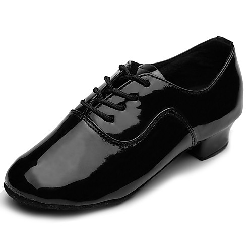 

Latin Shoes Ballroom Shoes Line Dance Heel Cuban Heel Black Lace-up Kid's