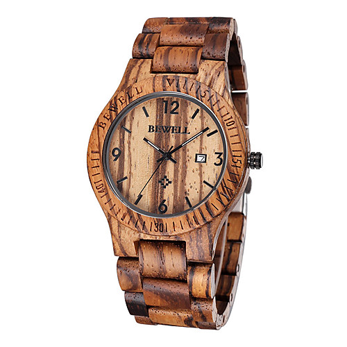 

Men's Wrist Watch Unique Creative Watch Wood Watch Japanese Quartz Wood Brown 30 m Water Resistant / Waterproof Calendar / date / day Analog Luxury Classic - Brown Two Years Battery Life