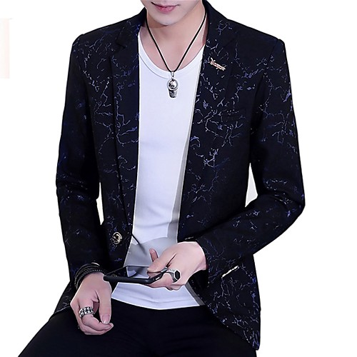 

Black / Blue / Wine Camo / Camouflage Acrylic / Cotton / Polyester Men's Suit - Shirt Collar / Fall / Spring / Long Sleeve / Work / Plus Size