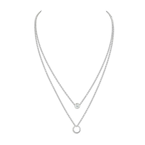 

Women's Layered Necklace Long Necklace Double Mother Daughter Karma Necklace Circle Dainty Ladies Simple Basic Alloy Gold Silver Necklace Jewelry For Daily Date