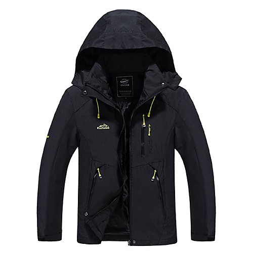 

Men's Hiking Jacket Winter Outdoor Solid Color Waterproof Windproof Breathable Sweat-Wicking Jacket Top Full Length Visible Zipper Camping / Hiking Climbing Cycling / Bike Black Red Army Green Navy