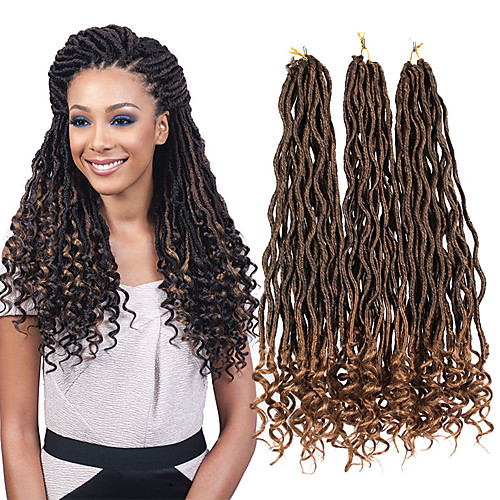 

Braiding Hair Curly Sister Locs Micro Locs Pre-loop Crochet Braids Dreadlocks / Faux Locs Synthetic Hair 1pc / pack 23 Roots Hair Braids Ombre Medium Length New Arrival African Braids