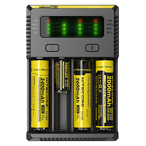 

Nitecore NEW-I4 Battery Charger for Li-ion Ni-Cd Ni-MH Batteries Portable Professional Short Circuit Protection Over Charging Protection Plastic UK EU USA Plug Camping Hiking Fishing