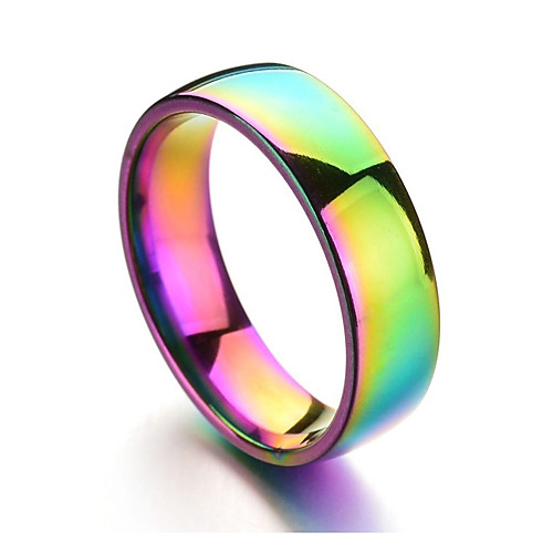 

Band Ring Champagne Titanium Steel Steel Stainless Rainbow Mood Colorful 6 7 8 9 10 / Men's