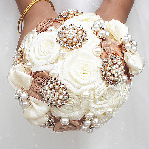 

Wedding Flowers Bouquets Wedding Bead / Crystal / Rhinestone / Satin 9.06(Approx.23cm)