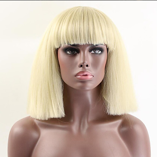 

Synthetic Wig Wavy Wavy With Bangs Wig Blonde Medium Length Blonde Synthetic Hair Women's African American Wig Blonde
