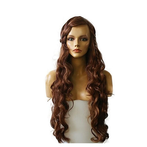 

Synthetic Wig Deep Wave Deep Wave Wig Long Dark Auburn#33 Synthetic Hair Women's Highlighted / Balayage Hair Natural Hairline Brown
